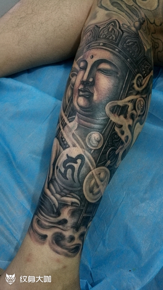 地藏王菩萨_纹身图案手稿图片_马青山的纹身作品集