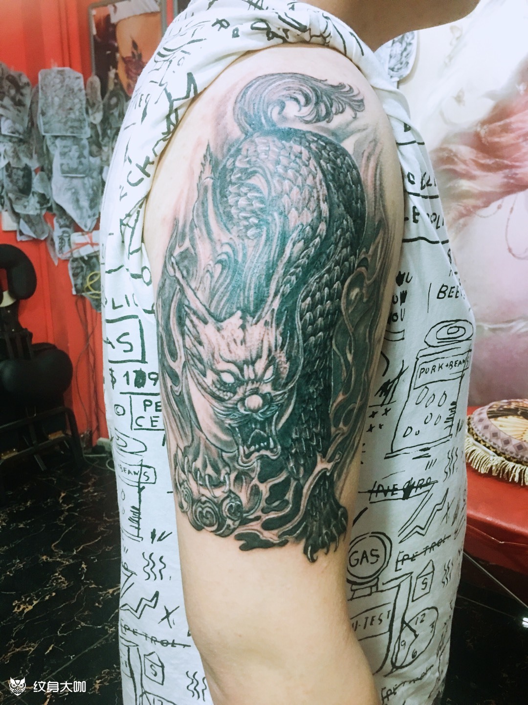 麒麟_纹身图案手稿图片_徐丽青的纹身作品集