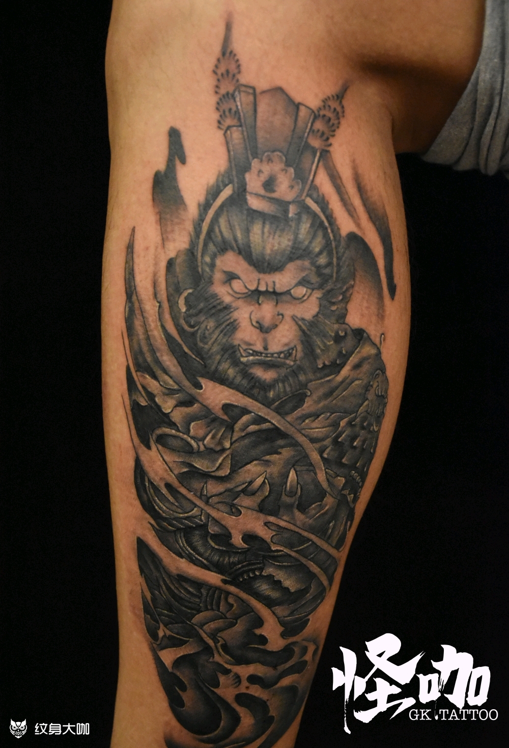 齐天大圣_纹身图案手稿图片_怪咖的纹身作品集