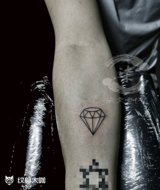 小钻石_纹身图案手稿图片_柒文的纹身作品集