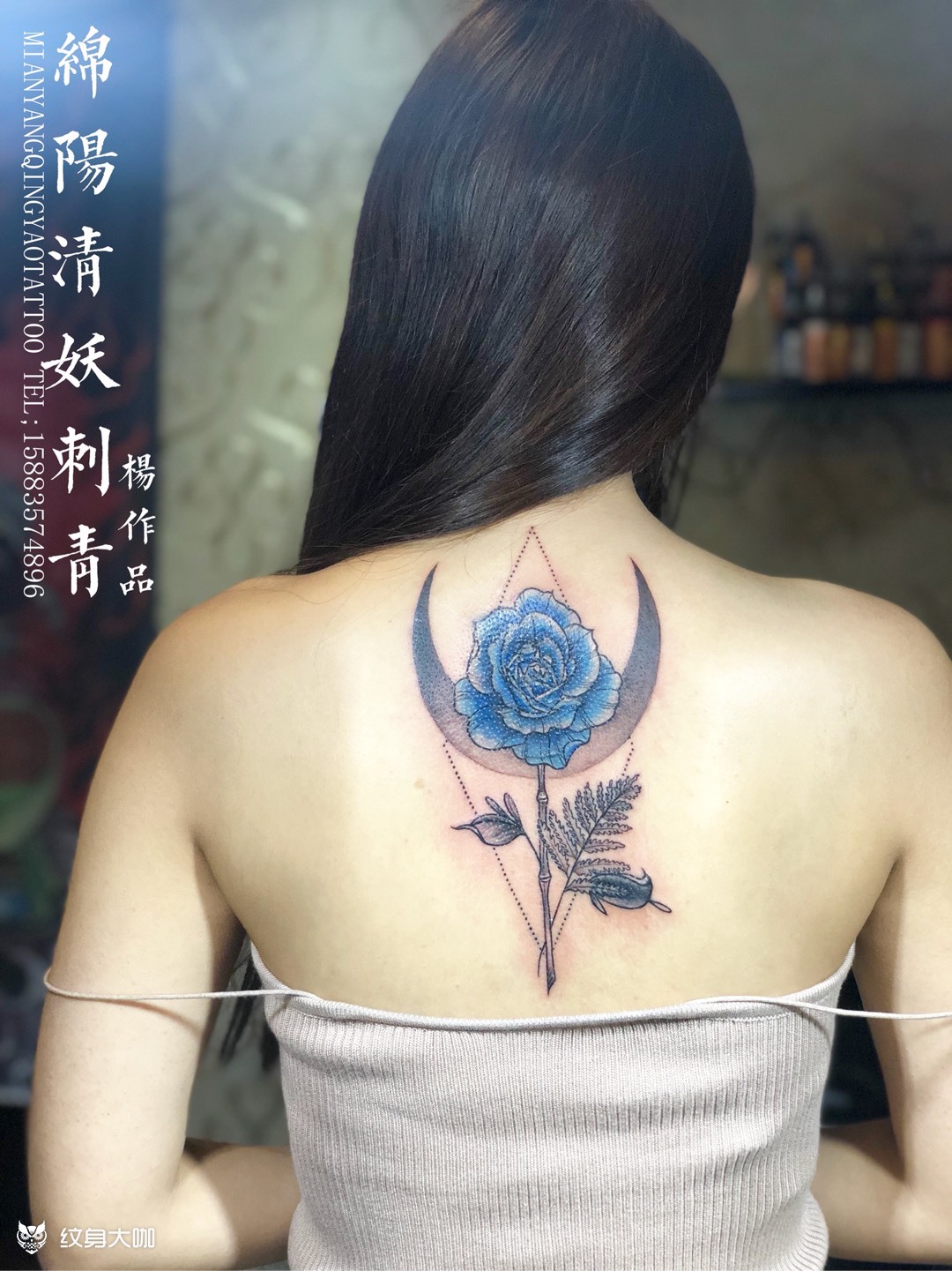 后背花_纹身图案手稿图片_李中杨的纹身作品集