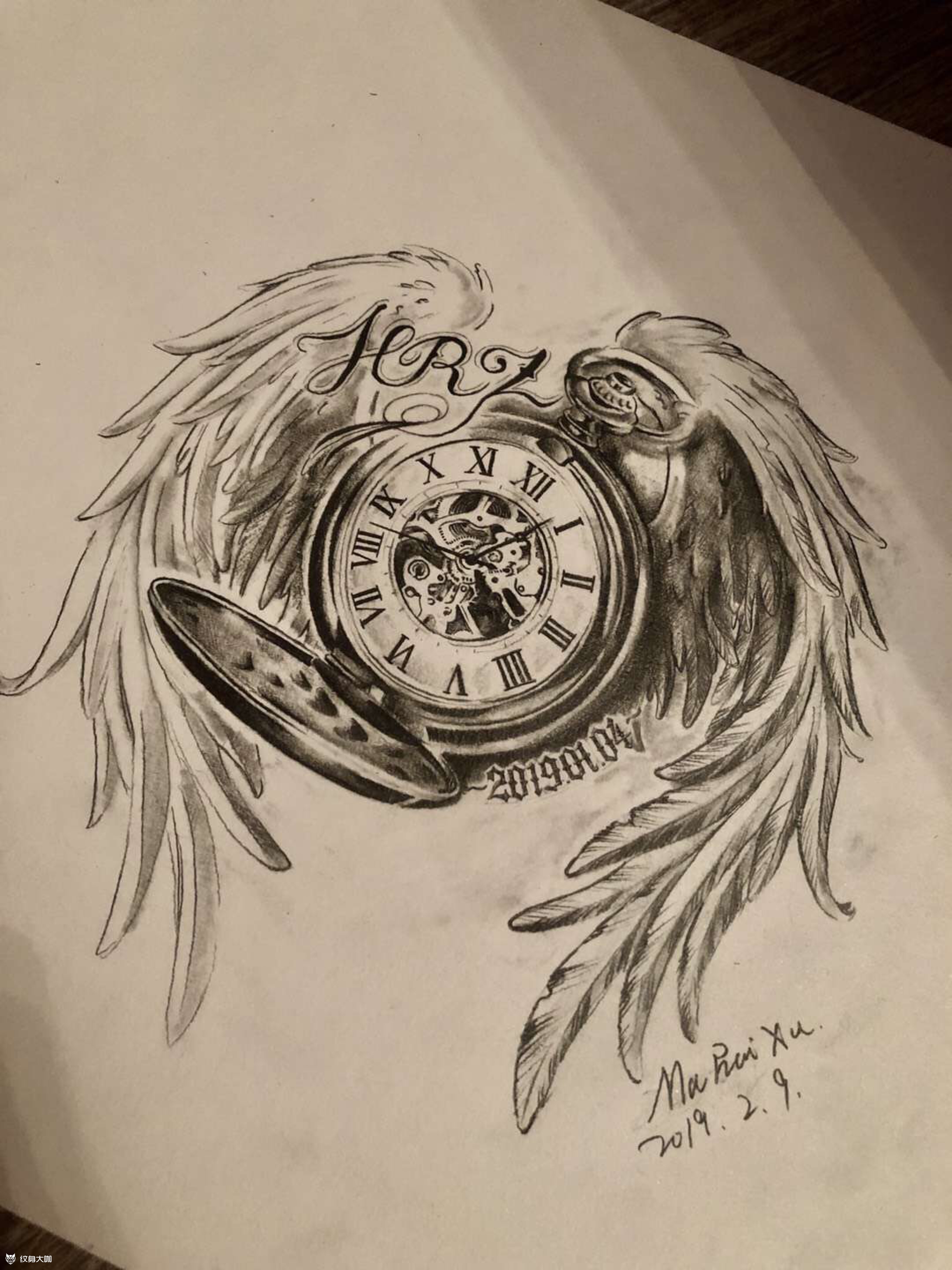 怀表and翅膀昨日工_7594_纹身吧社区 - 纹身大咖