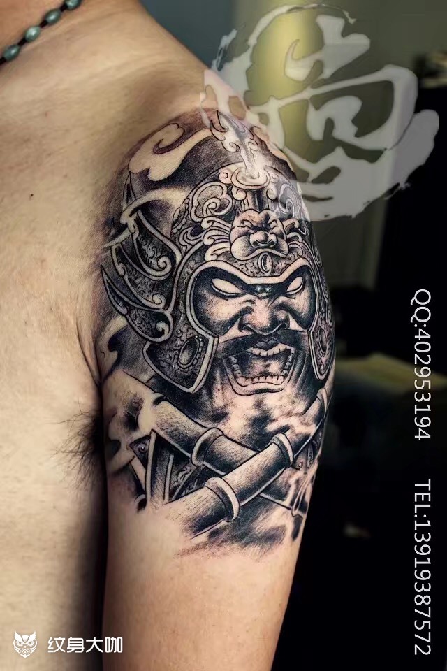 双柬天神_纹身图案手稿图片_张敏的纹身作品集