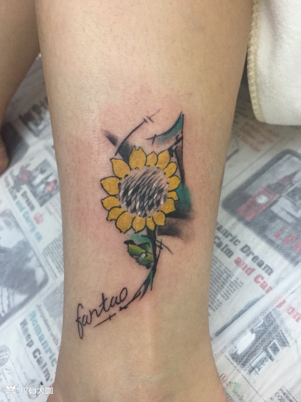 向日葵_纹身图案手稿图片_老刘的纹身作品集