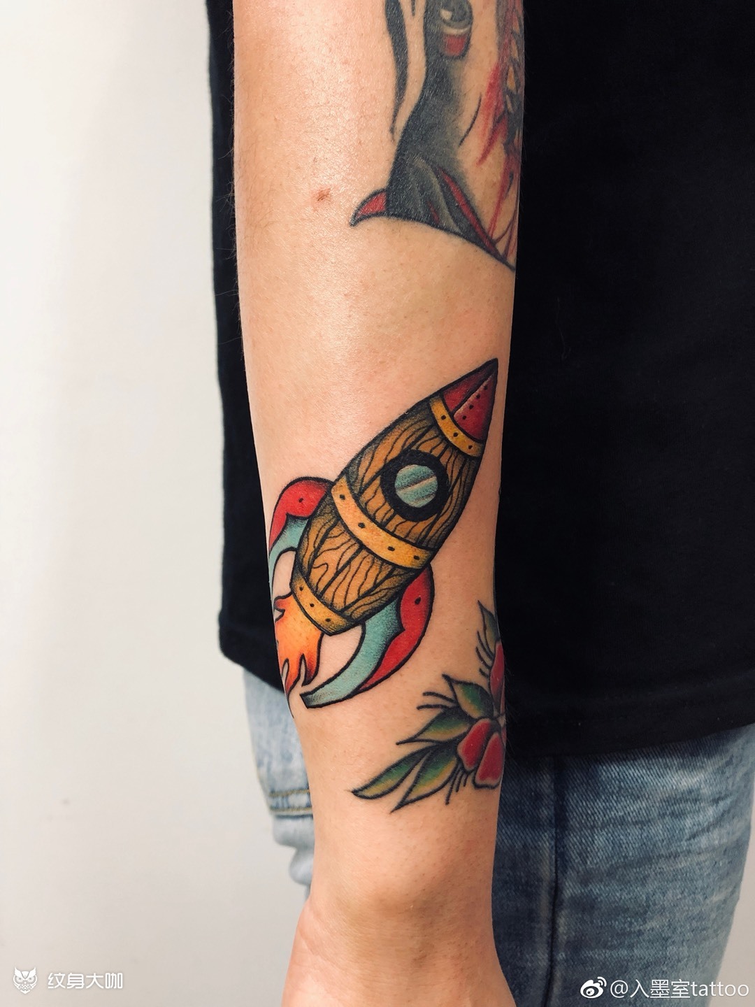 old school火箭04_纹身图案手稿图片_陈传杰的纹身作品集