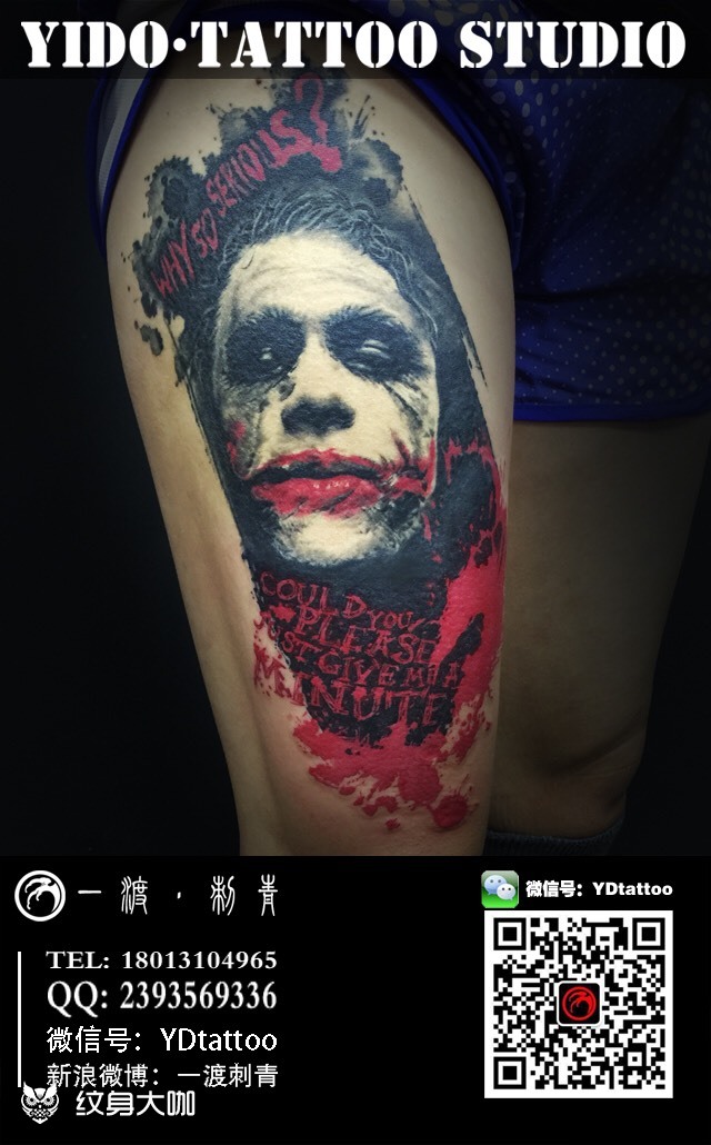 小丑,希斯·莱杰塑造的经典形象_纹身图案手稿图片_一渡的纹身作品集