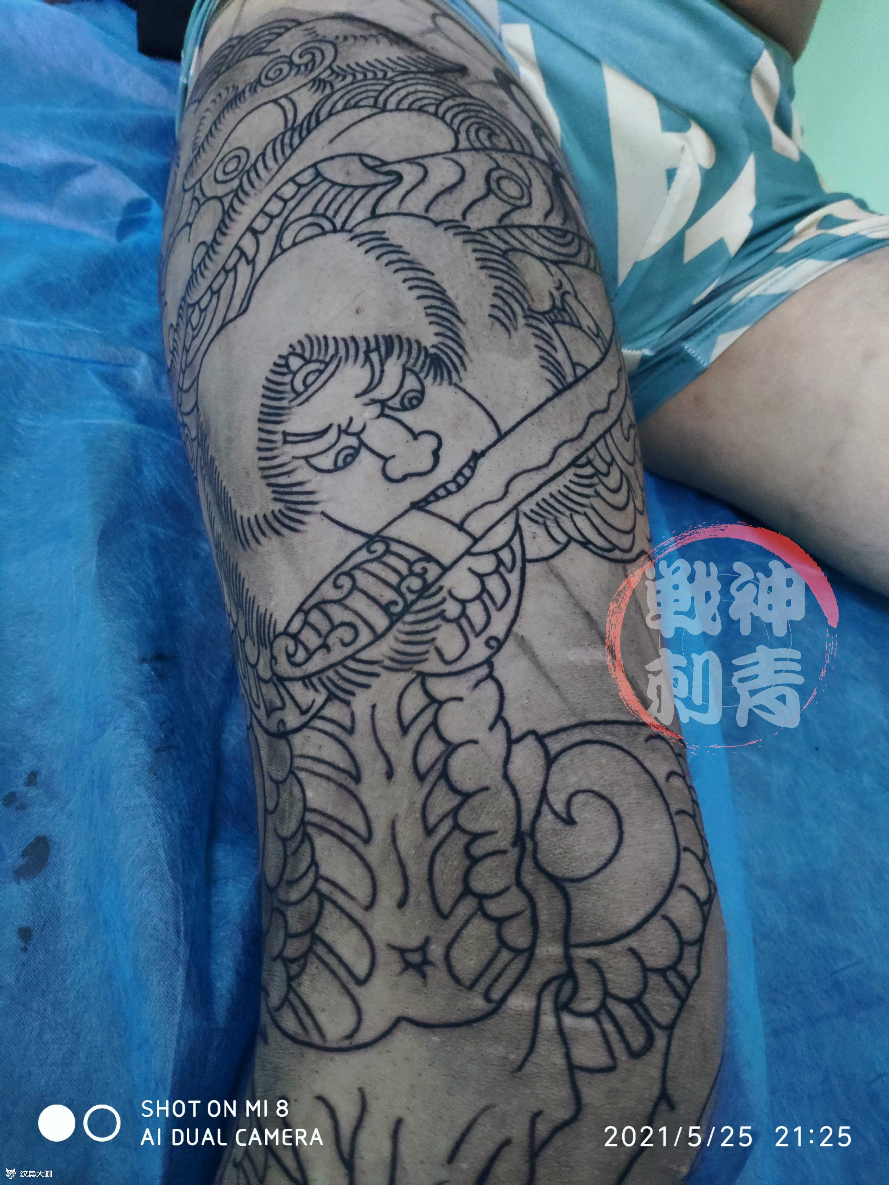 张顺不破水门_纹身图案手稿图片_贰彪的纹身作品集