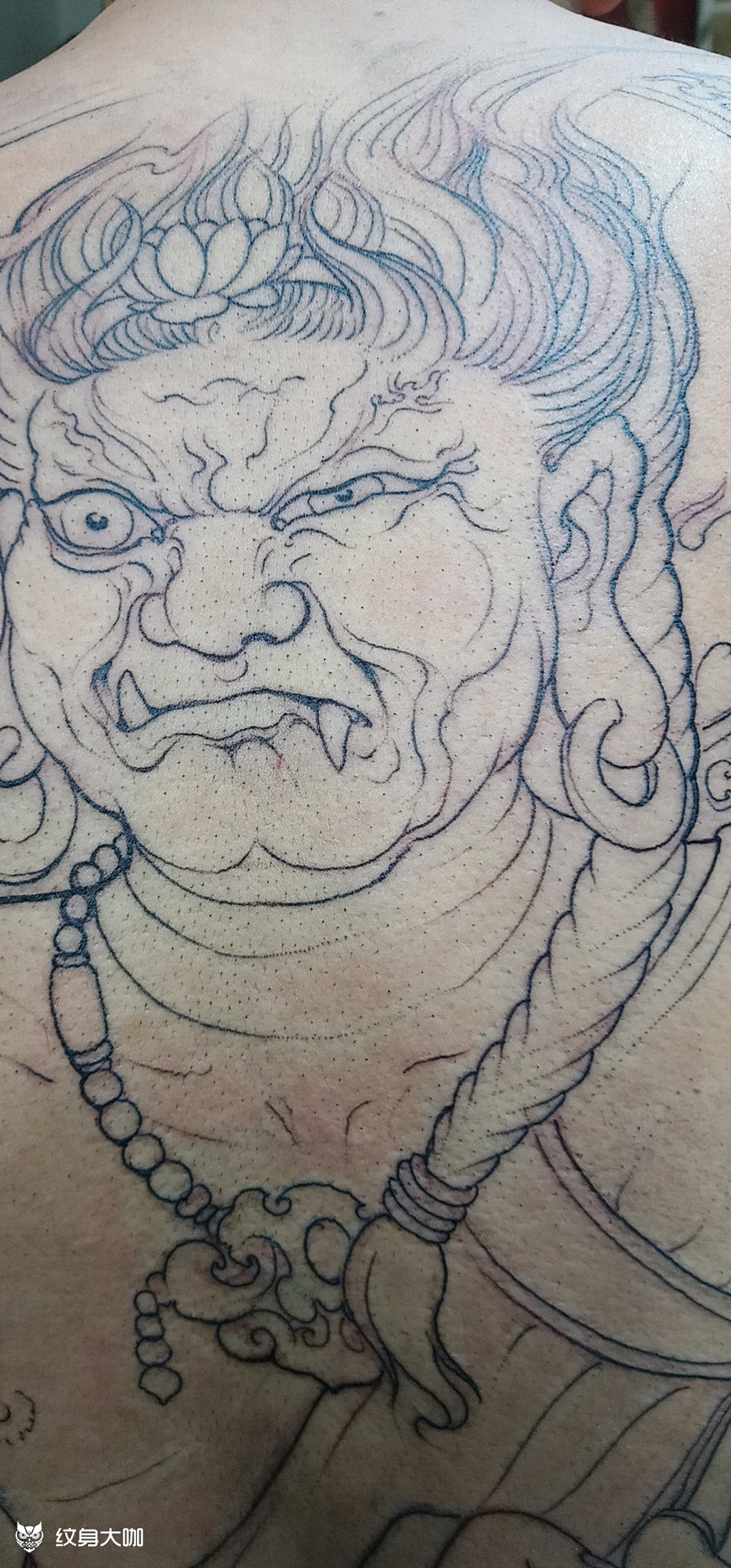 不动明王设计与割线_纹身图案手稿图片_高永亮的纹身作品集