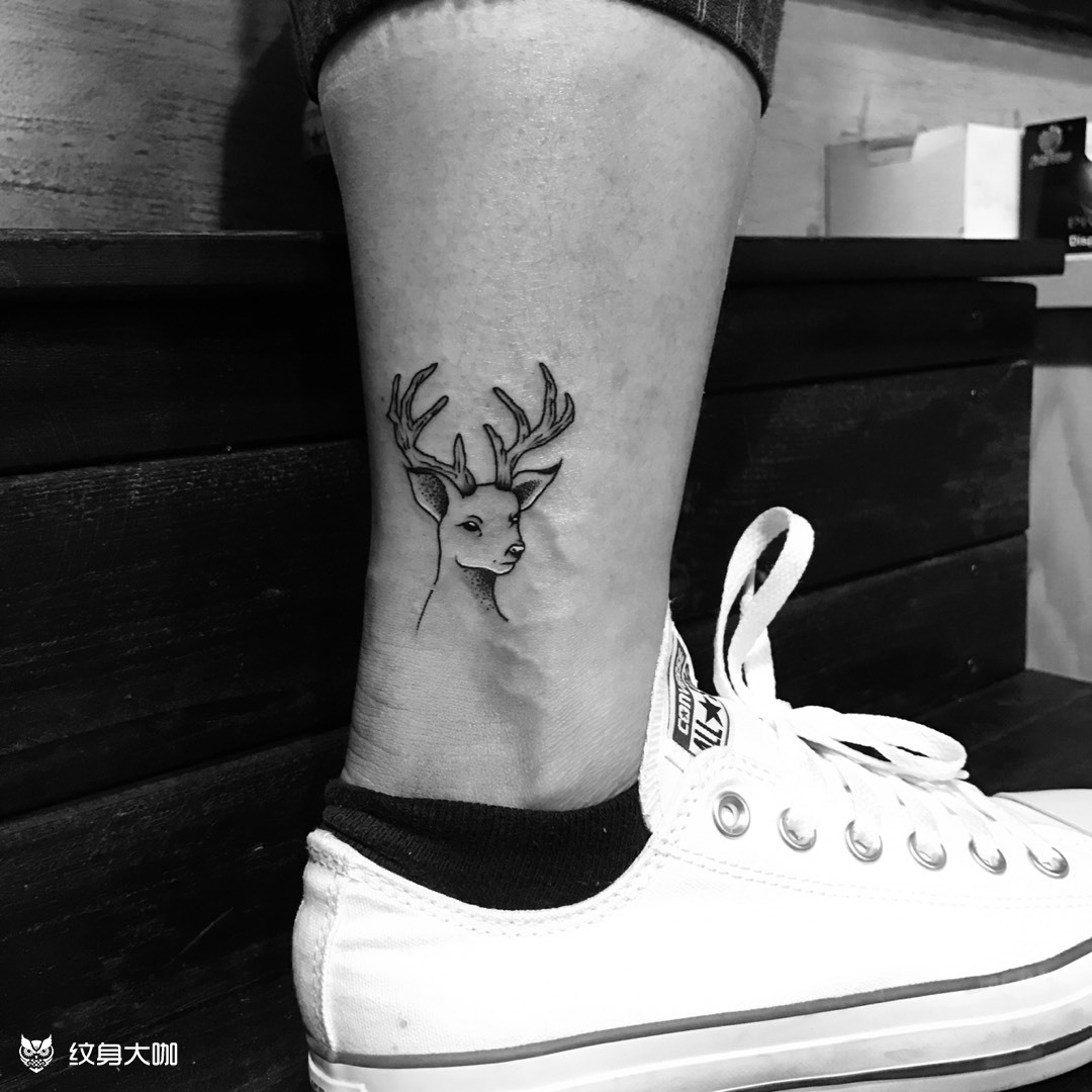 麋鹿_纹身图案手稿图片_老李的纹身作品集