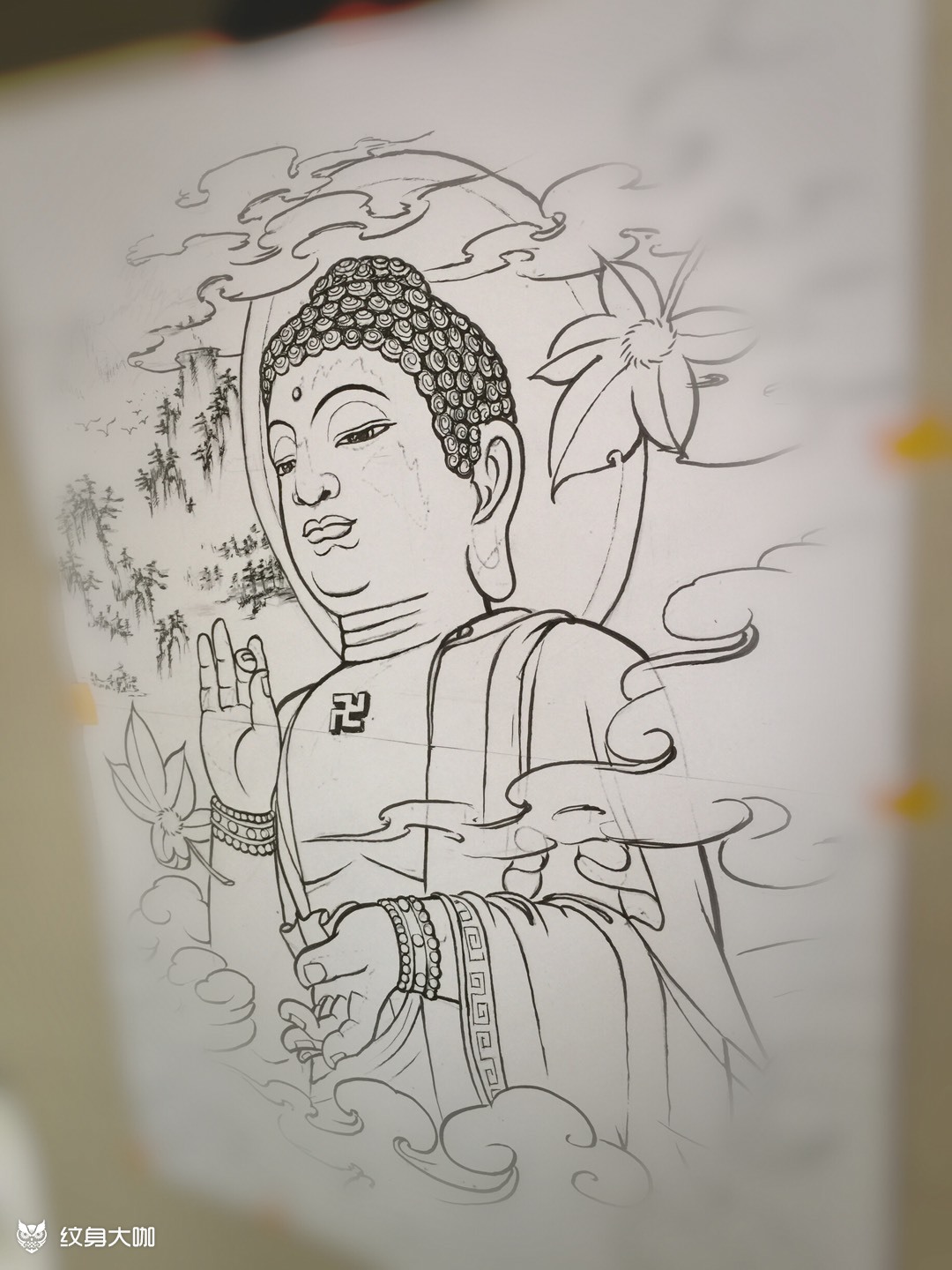 原创佛像线稿_纹身吧社区 - 纹身大咖