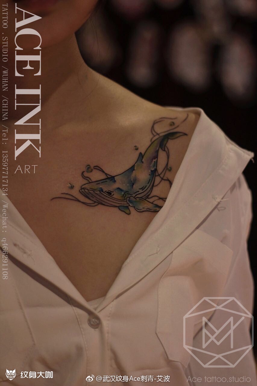小鲸鱼_纹身图案手稿图片_ace.studio的纹身作品集
