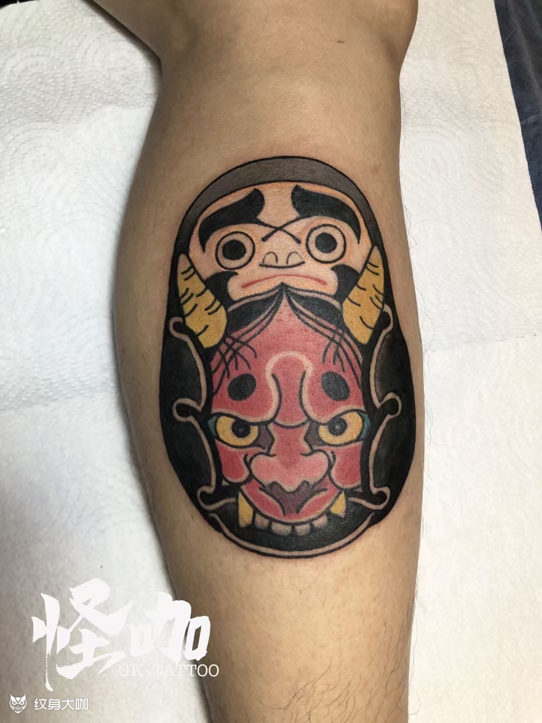 达摩蛋 招财 保平安_纹身图案手稿图片_天津怪咖的纹身作品集