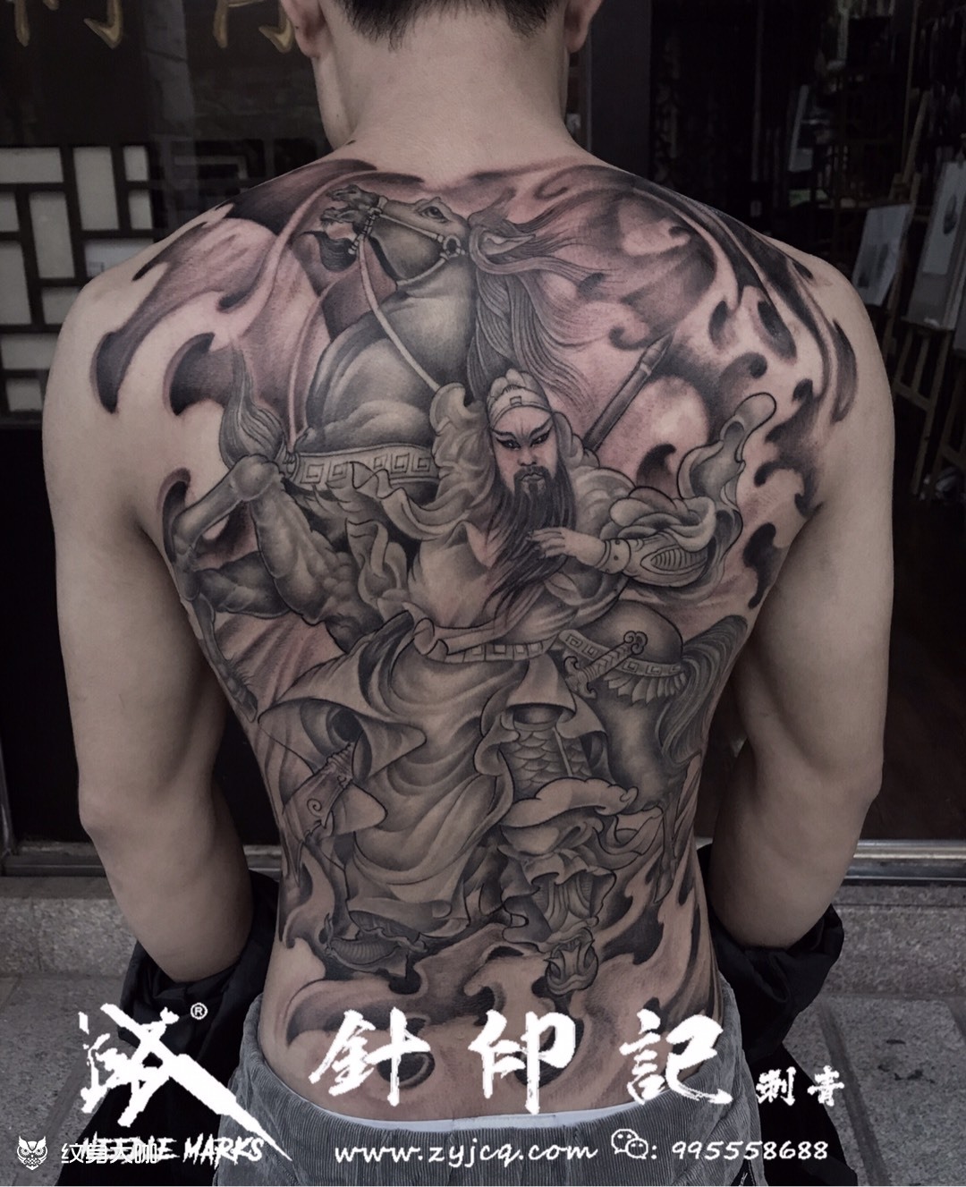 《战马关公》_纹身图案手稿图片_胡宇的纹身作品集