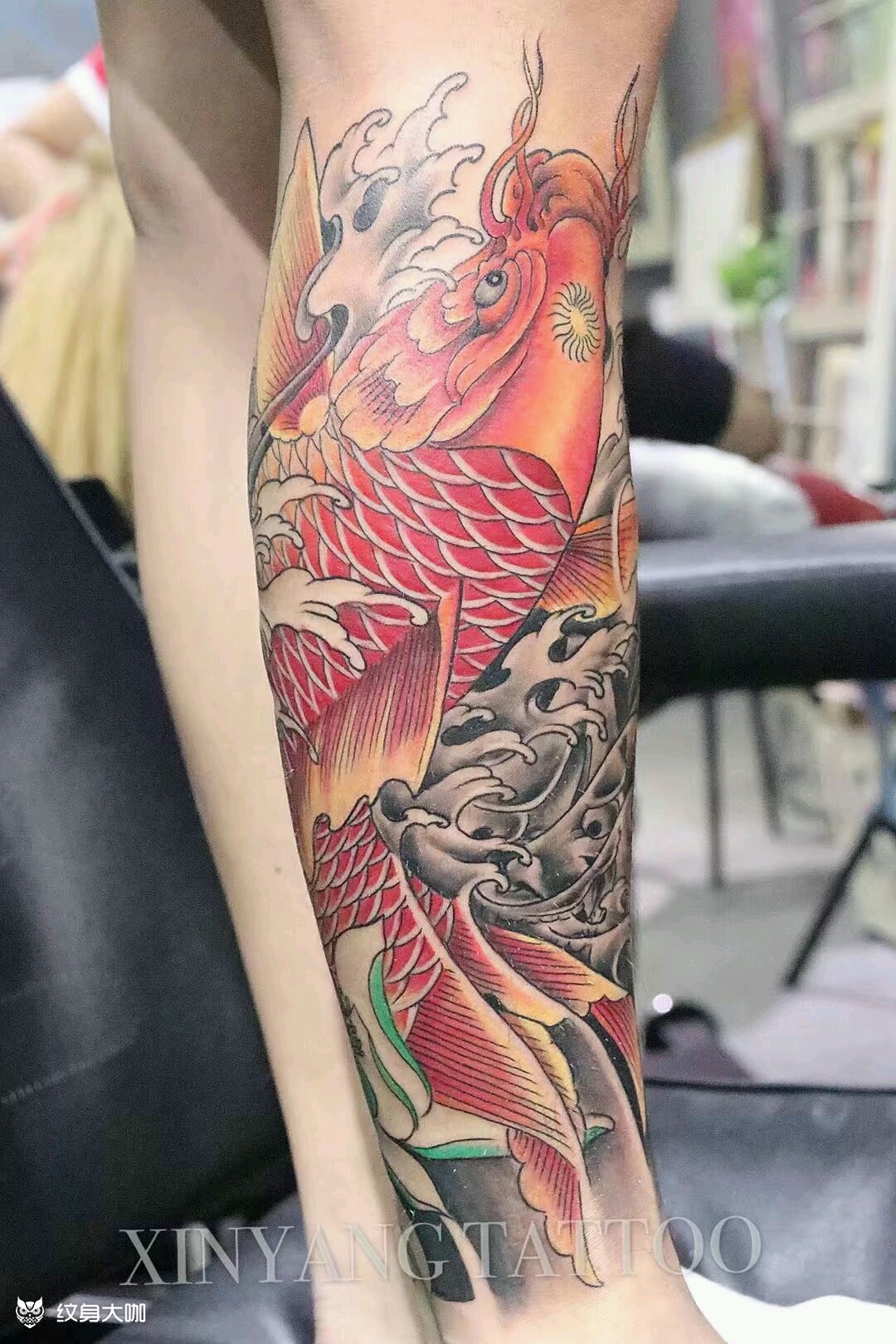 红鲤鱼_纹身图案手稿图片_张晓龙的纹身作品集