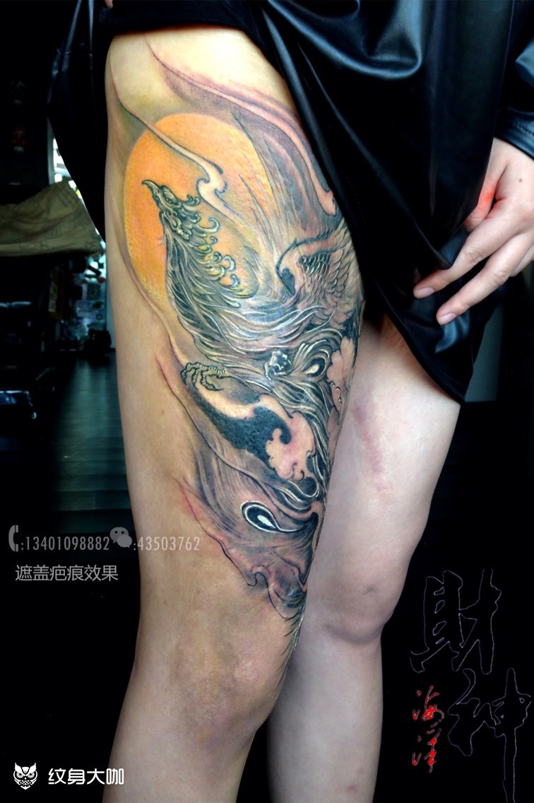 丹凤朝阳_纹身图案手稿图片_海洋的纹身作品集