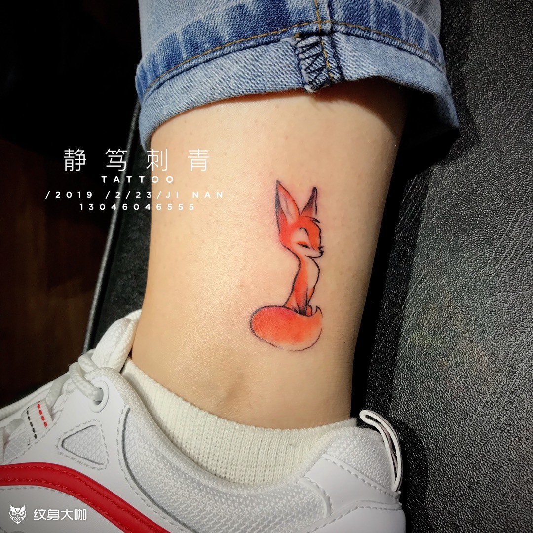 小狐狸_纹身图案手稿图片_张兆明的纹身作品集