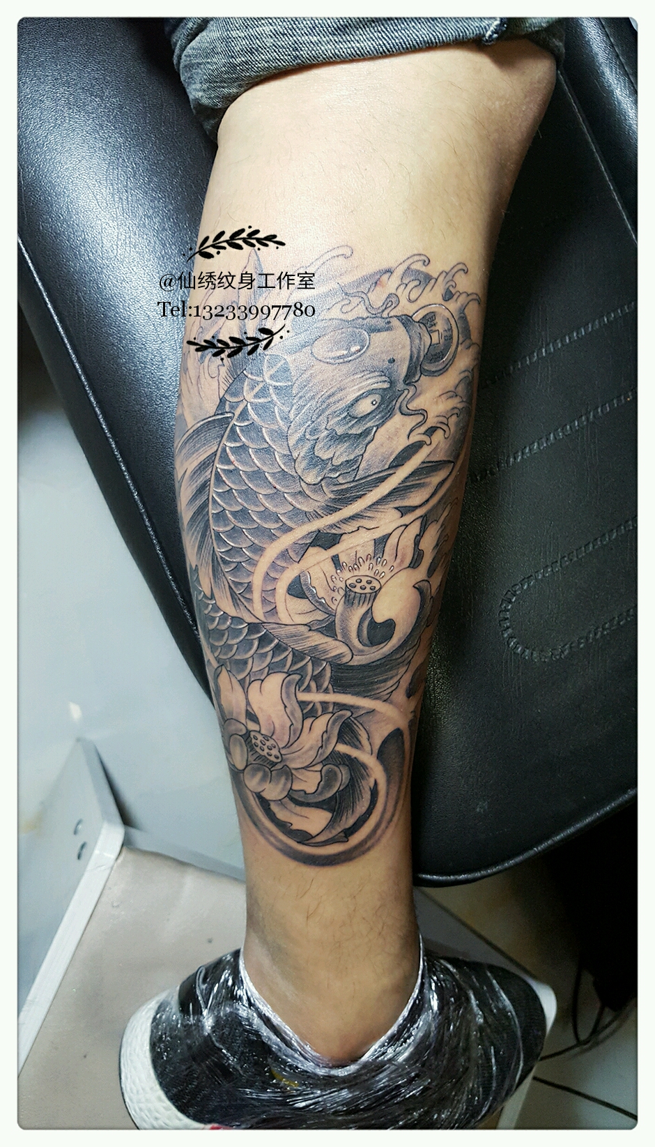 富贵鱼_纹身图案手稿图片_忆一潘人美的纹身作品集