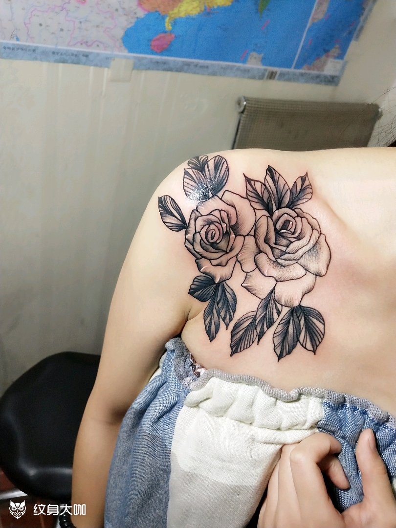 肩花_纹身图案手稿图片_大师兄的纹身作品集