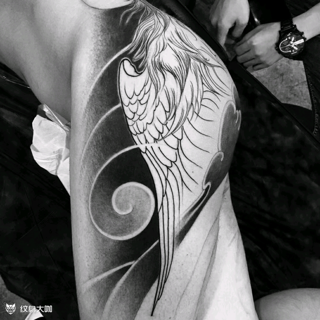 满背局部_纹身图案手稿图片_肆海的纹身作品集
