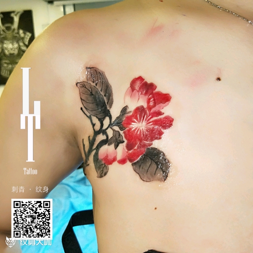 海棠花_纹身图案手稿图片_lt