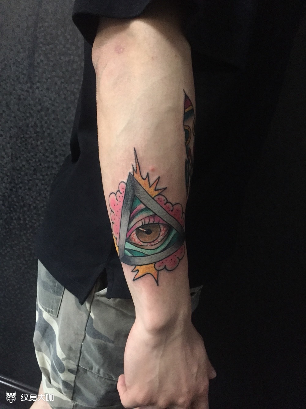 彩色拼接花臂_纹身图案手稿图片_小伟的纹身作品集