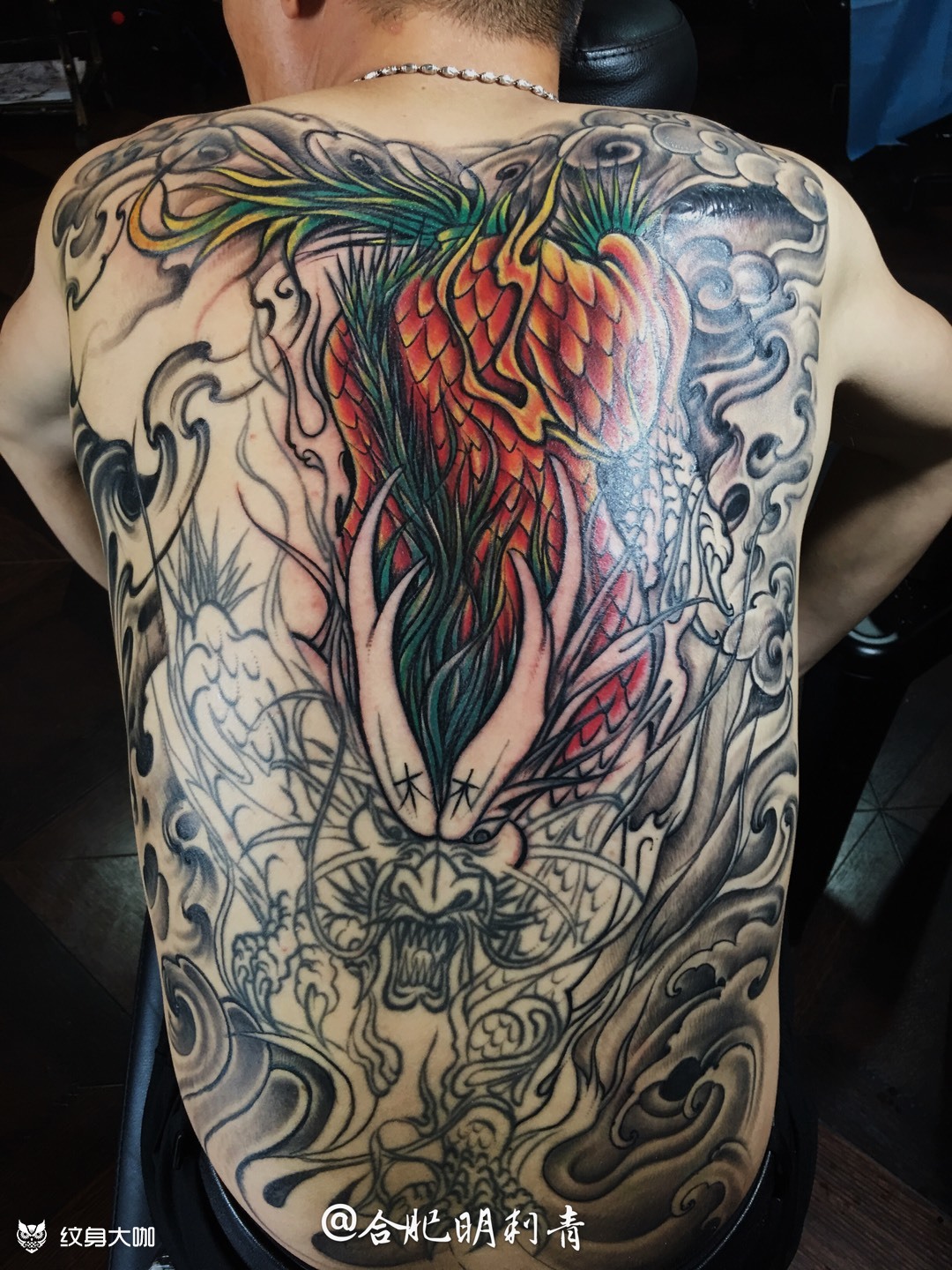 老图麒麟上色 待续……_纹身图案手稿图片_杨明的纹身作品集