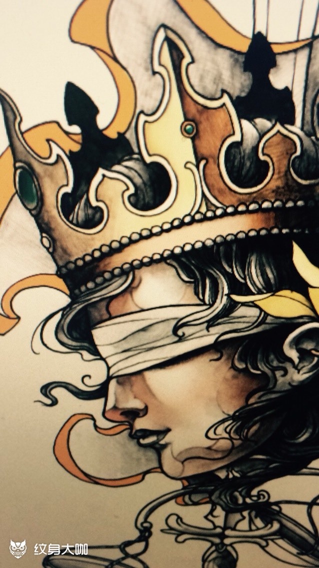 正义女神忒弥斯_纹身图案手稿图片_景的纹身作品集