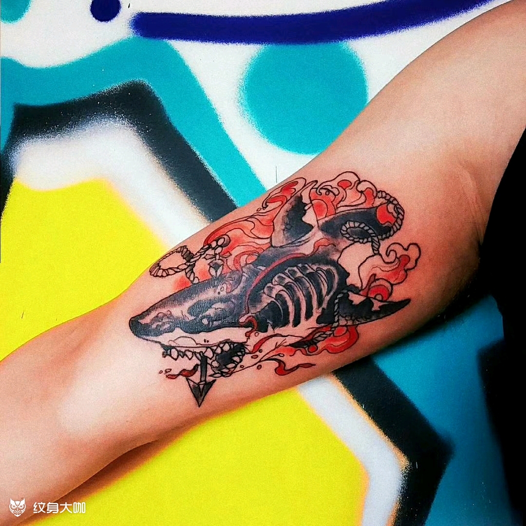 海鱼_纹身图案手稿图片_young的纹身作品集