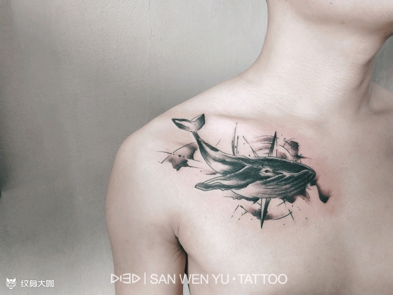 锁骨遮盖_纹身图案手稿图片_董小姐的纹身作品集