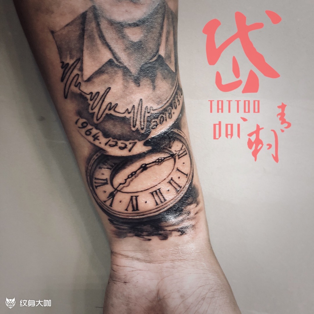 时间_纹身图案手稿图片_戴珊的纹身作品集