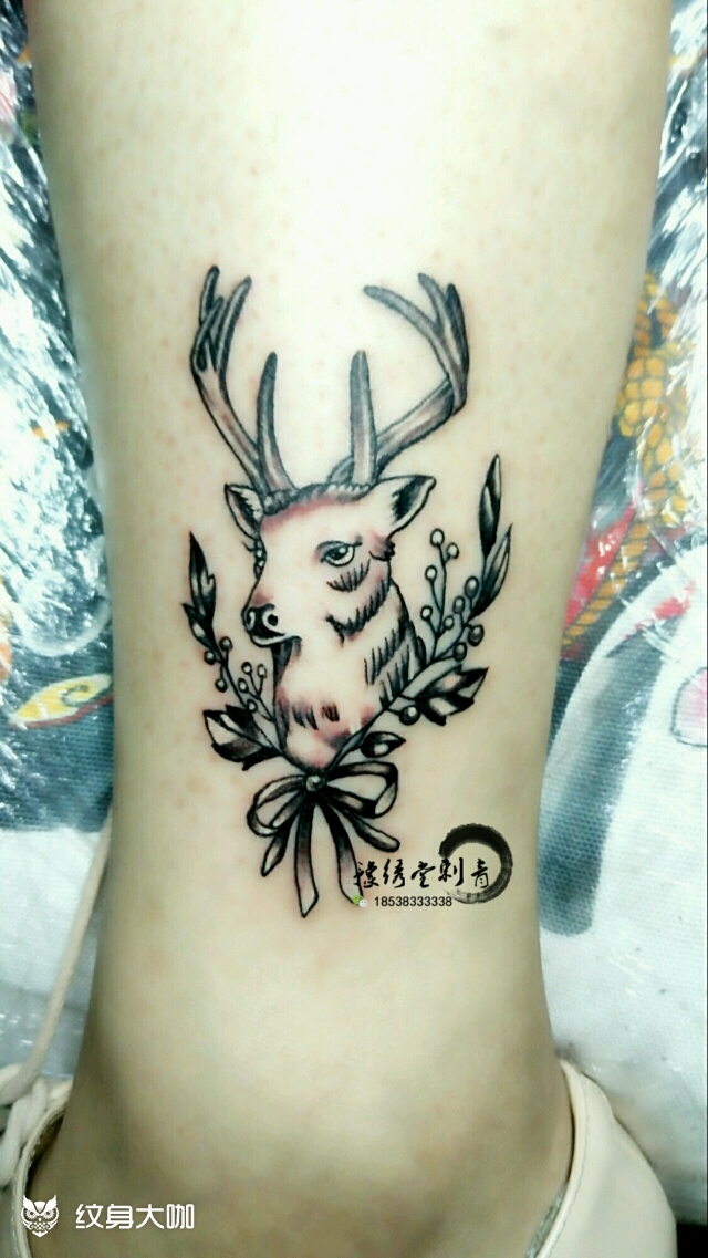 小鹿_纹身图案手稿图片_阿勇的纹身作品集