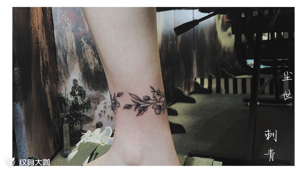 脚环_纹身图案手稿图片_朱琦的纹身作品集