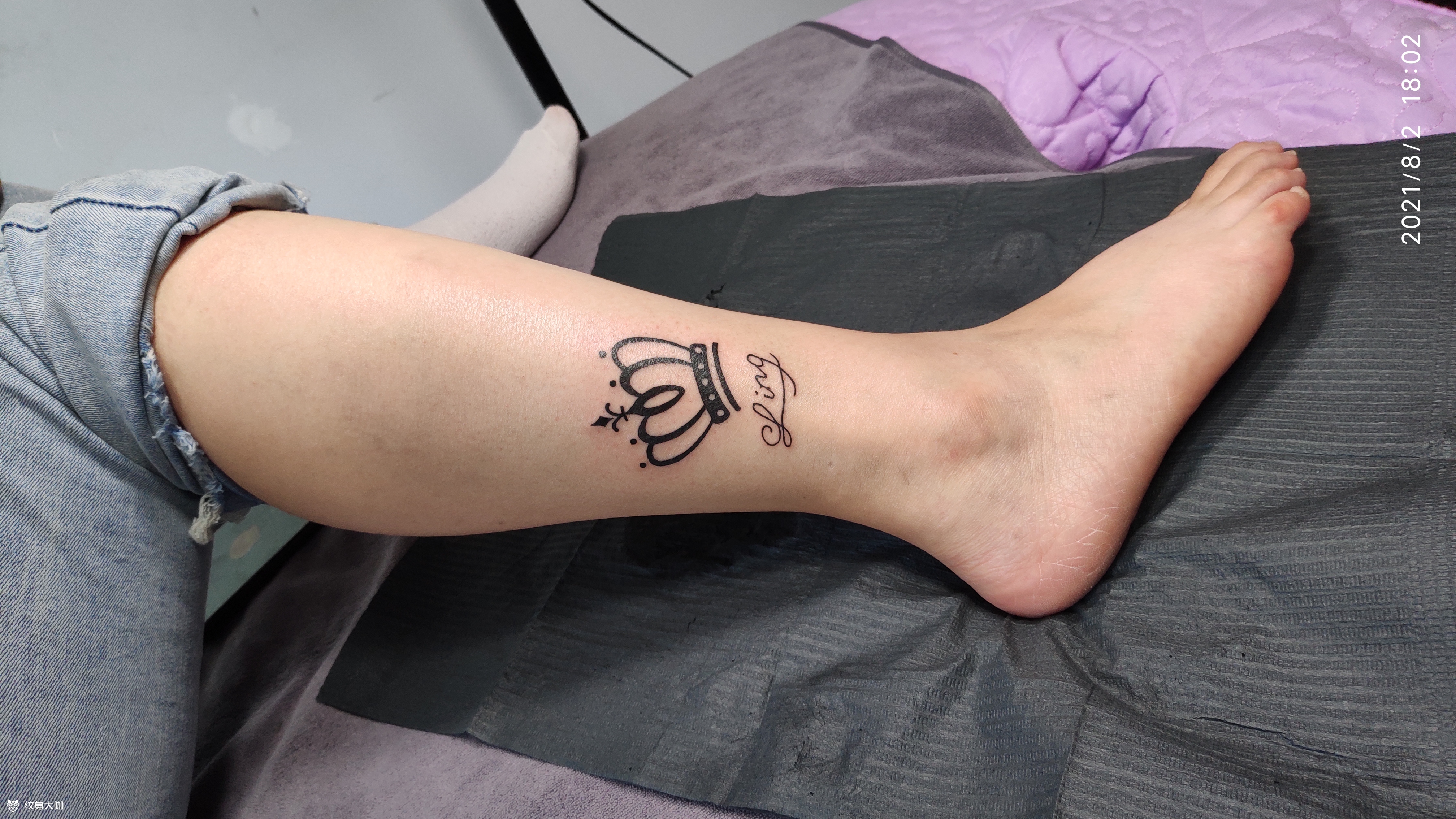 小腿皇冠_纹身图案手稿图片_刘威的纹身作品集