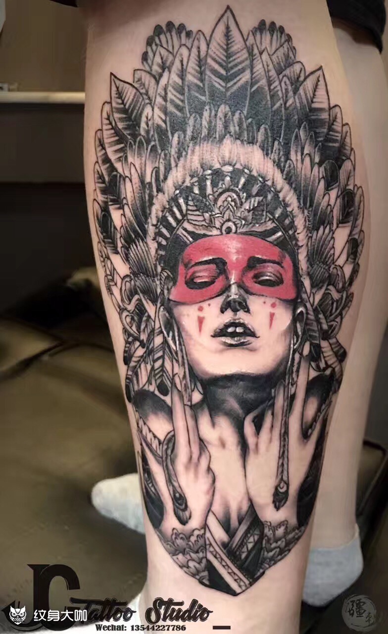 印第安人_纹身图案手稿图片_僵尸的纹身作品集