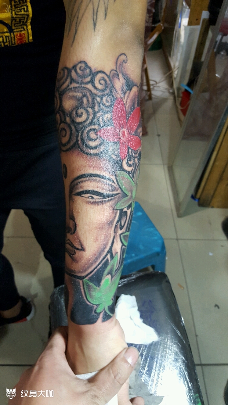 包小臂.佛_纹身图案手稿图片_徐小明的纹身作品集