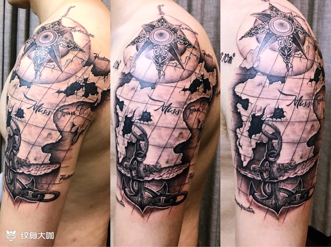 航海图_纹身图案手稿图片_啊do的纹身作品集
