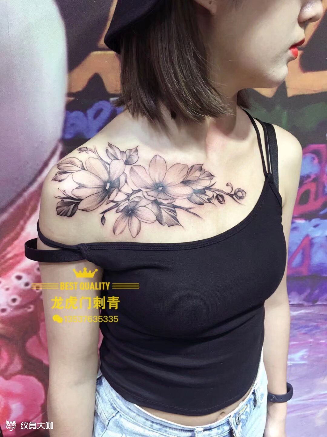 胸花_纹身图案手稿图片_黄守昭的纹身作品集