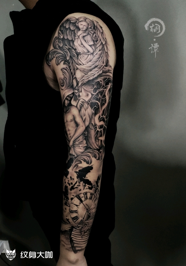 肖像主题花臂_纹身图案手稿图片_成都桐花的纹身作品集