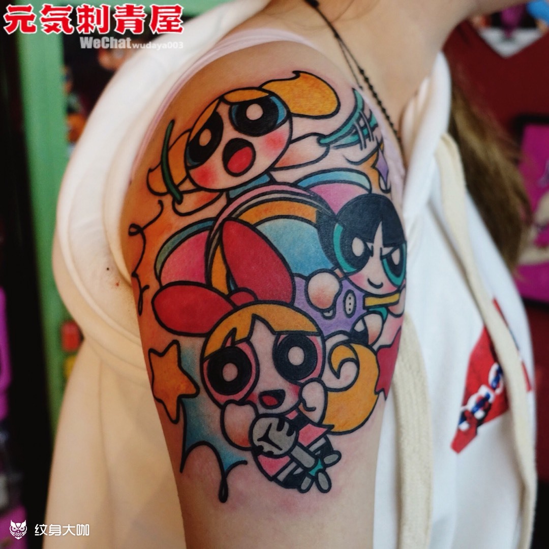 飞天小女警_纹身图案手稿图片_吴晓中的纹身作品集