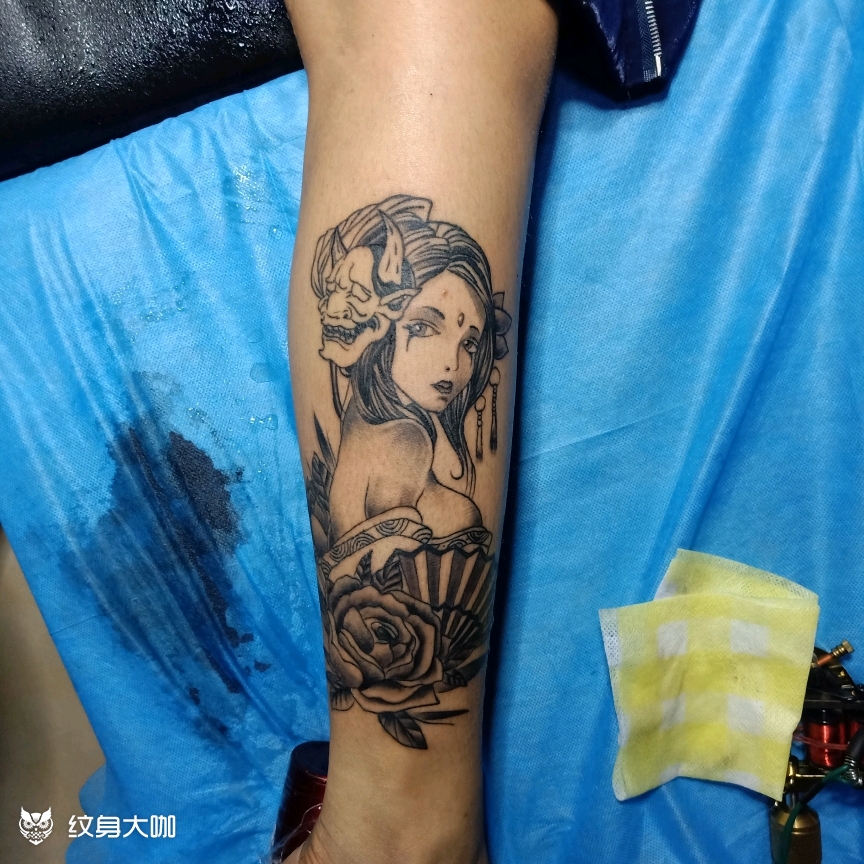 艺妓,老线条上色78_纹身图案手稿图片_墨tattoo的纹身作品集
