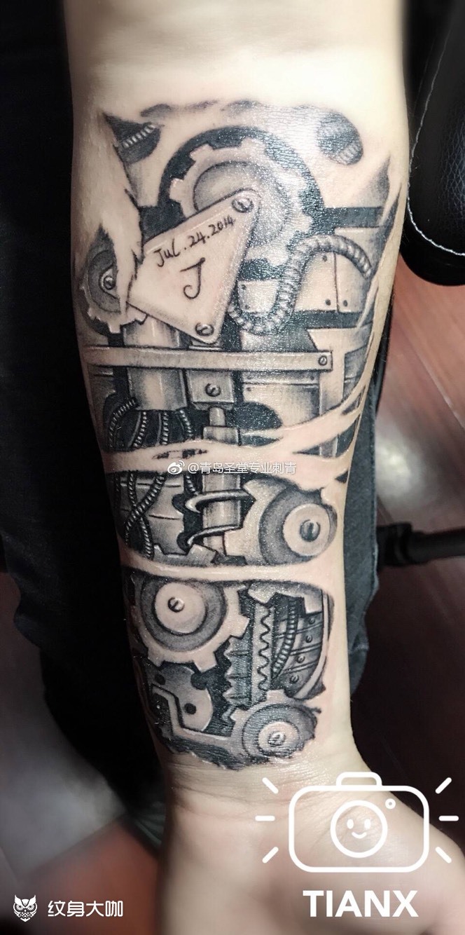 机械臂_纹身图案手稿图片_雕喜的纹身作品集