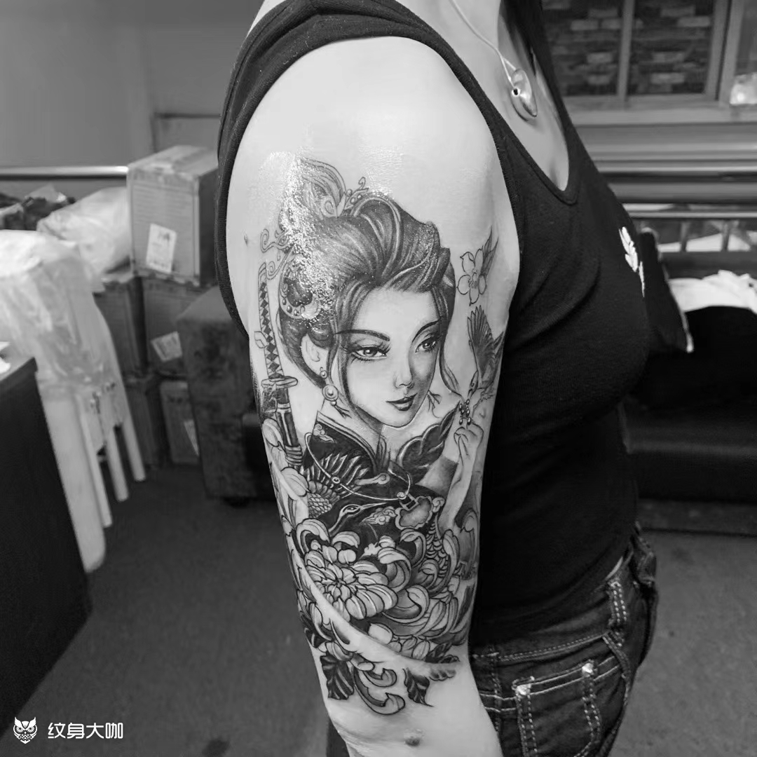 武姬_纹身图案手稿图片_蒋凯的纹身作品集