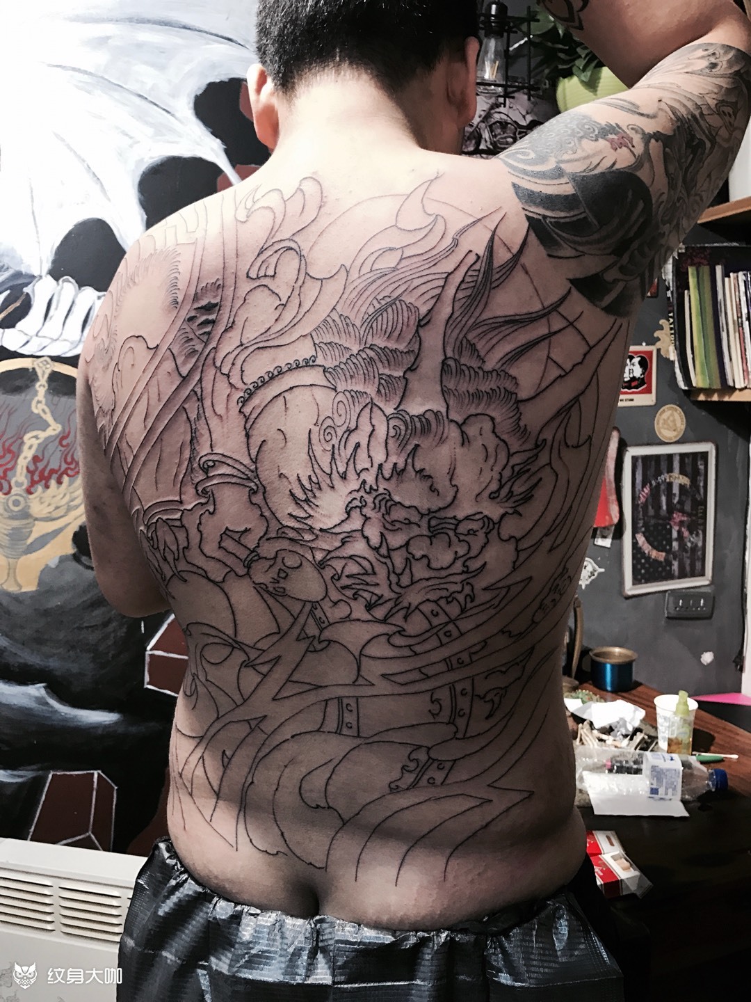 雷神割线完成_纹身图案手稿图片_缔造的纹身作品集