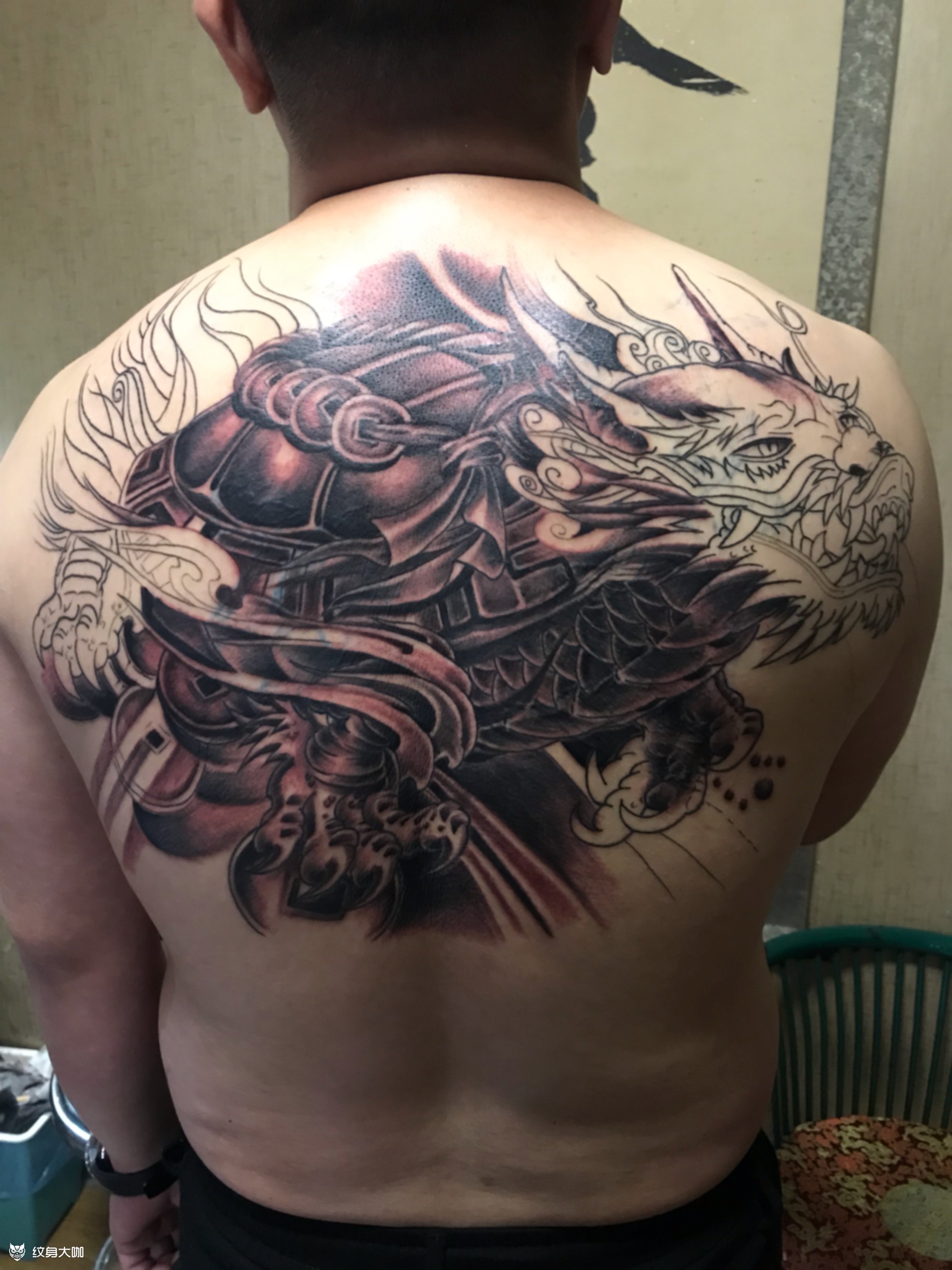 龙龟覆盖图案(未完成)_纹身图案手稿图片_康永华的纹身作品集