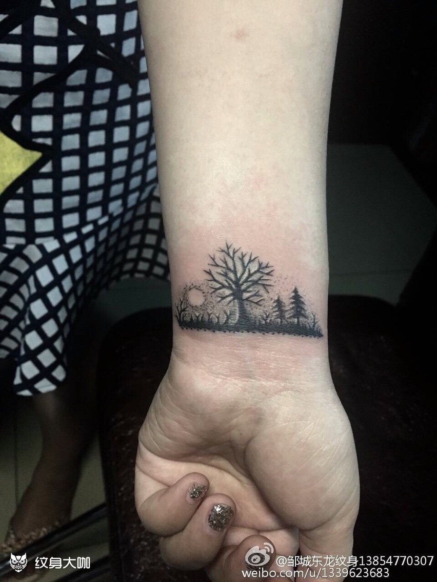 小树林 遮盖作品_纹身图案手稿图片_陈维国的纹身作品集