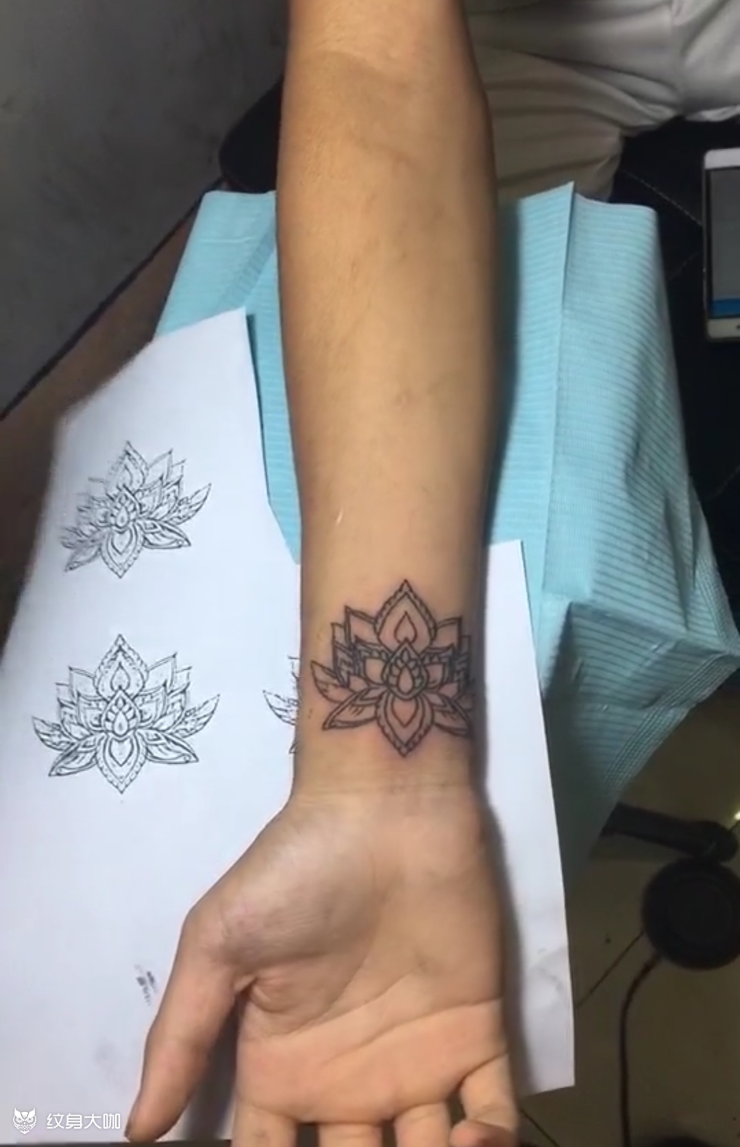 手腕花_纹身图案手稿图片_梁春峰的纹身作品集