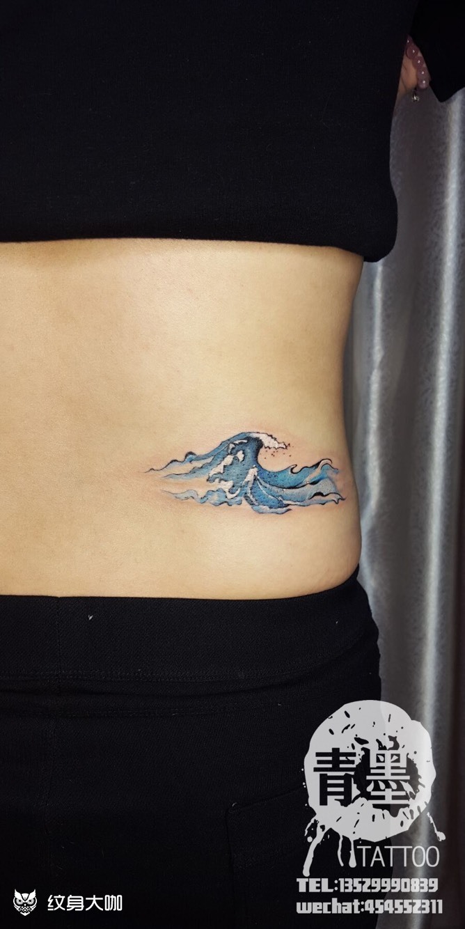 浪花_纹身图案手稿图片_赤口的纹身作品集