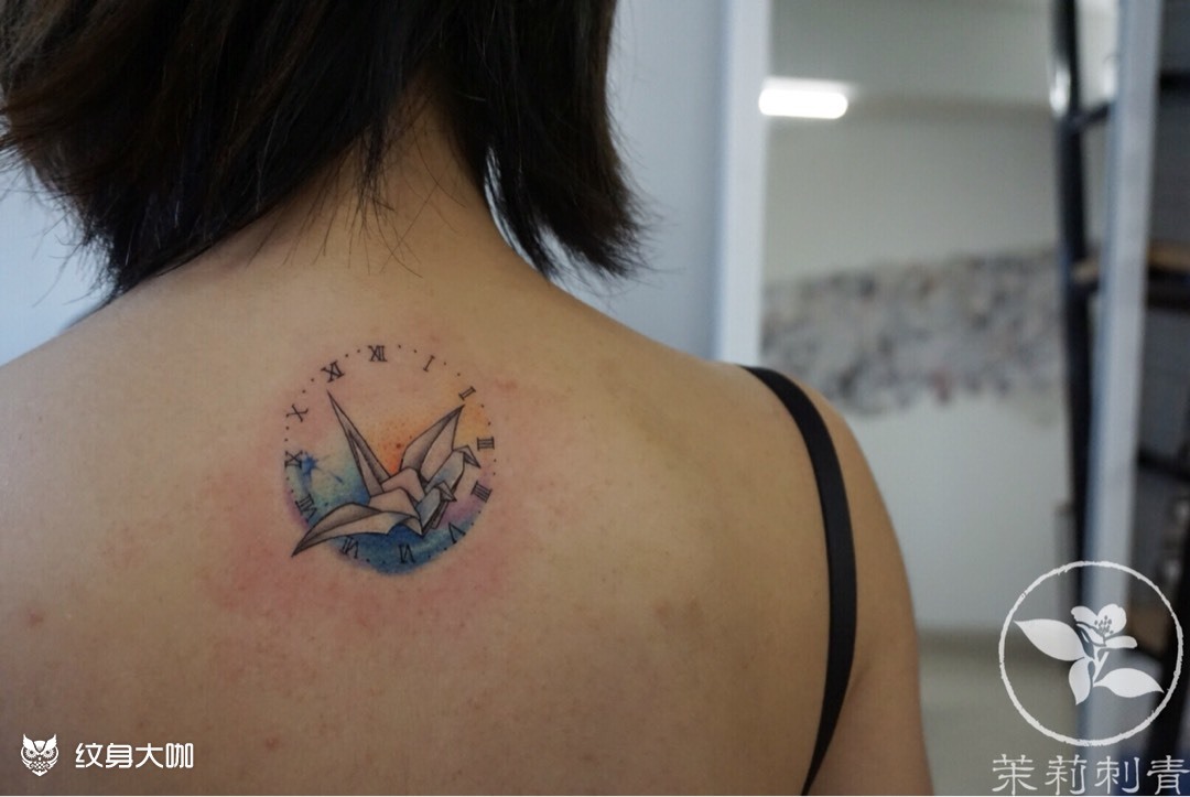 千纸鹤_纹身图案手稿图片_茉莉的纹身作品集