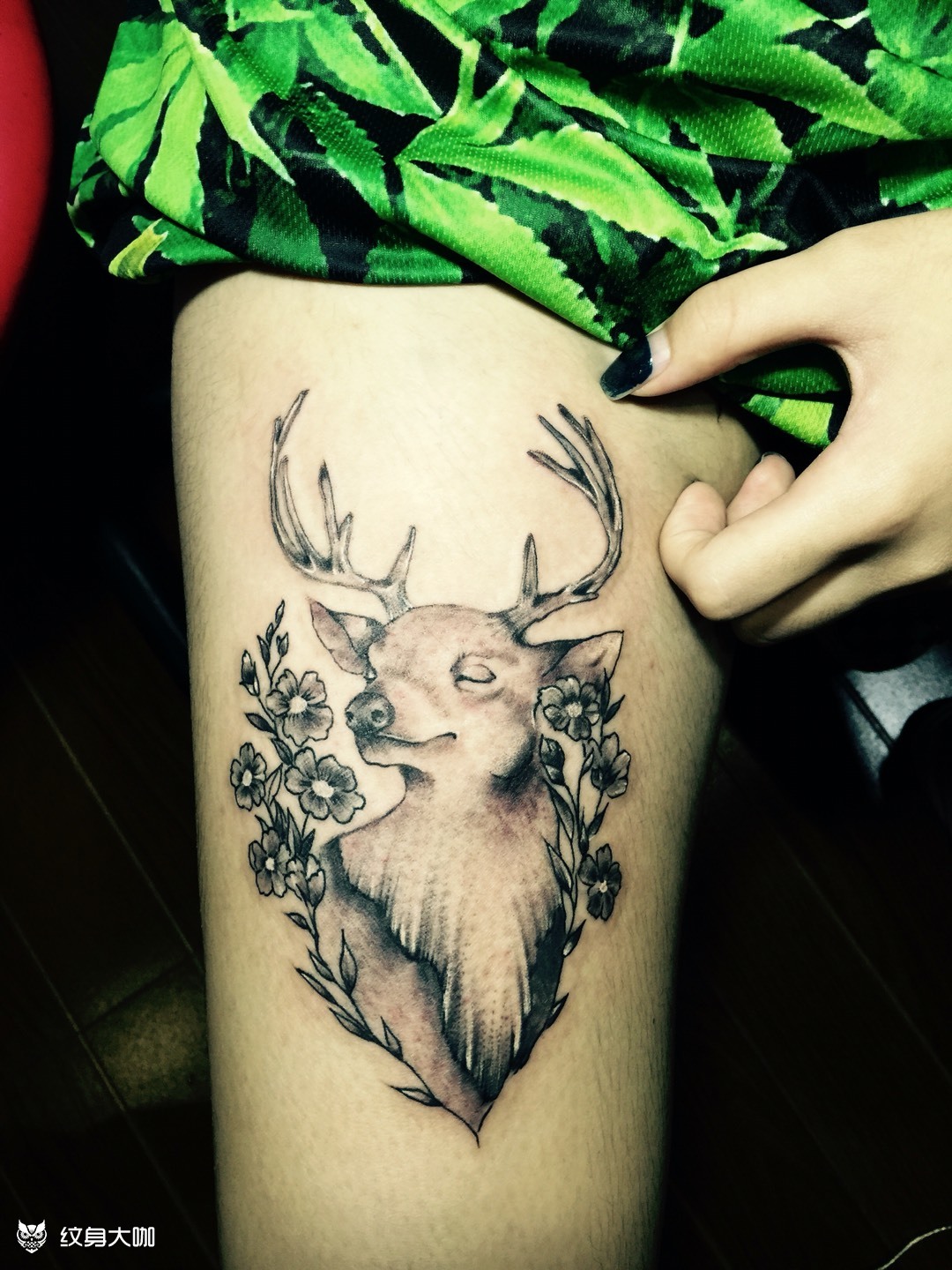 鹿_纹身图案手稿图片_祥d的纹身作品集