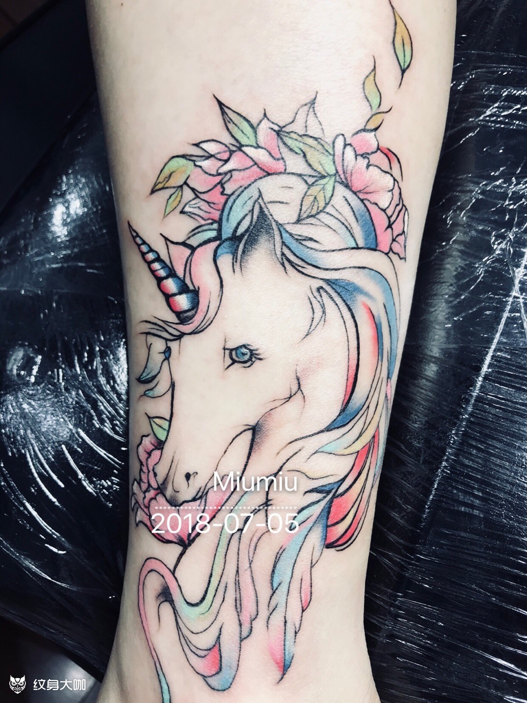 独角兽_纹身图案手稿图片_姚峥的纹身作品集